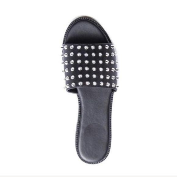 Spiked Slides in Black/Silver - Picture 5 of 6